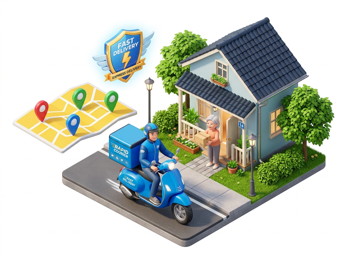 Doorstep Delivery Service Illustration
